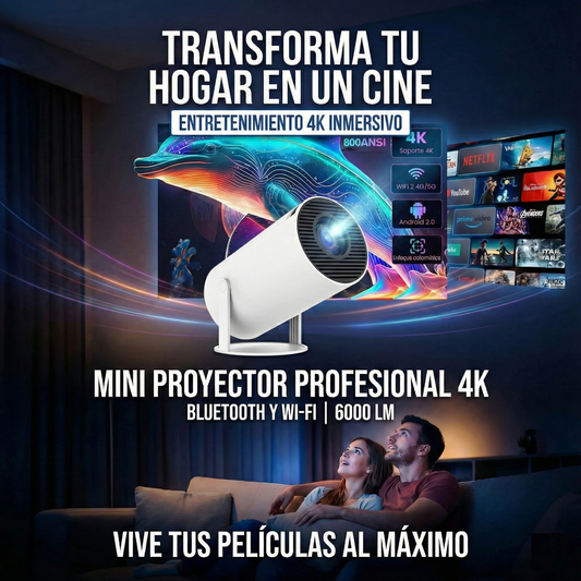 Mini Proyector Portátil Wifi Bt Control Remoto Color Blanco